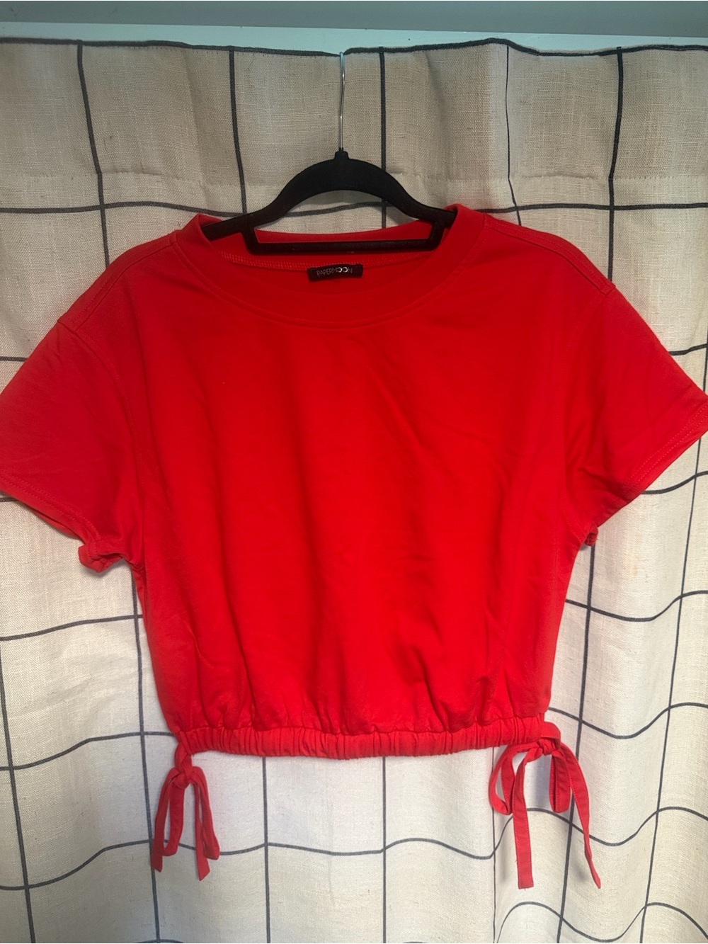Red Drawstring Crop Top